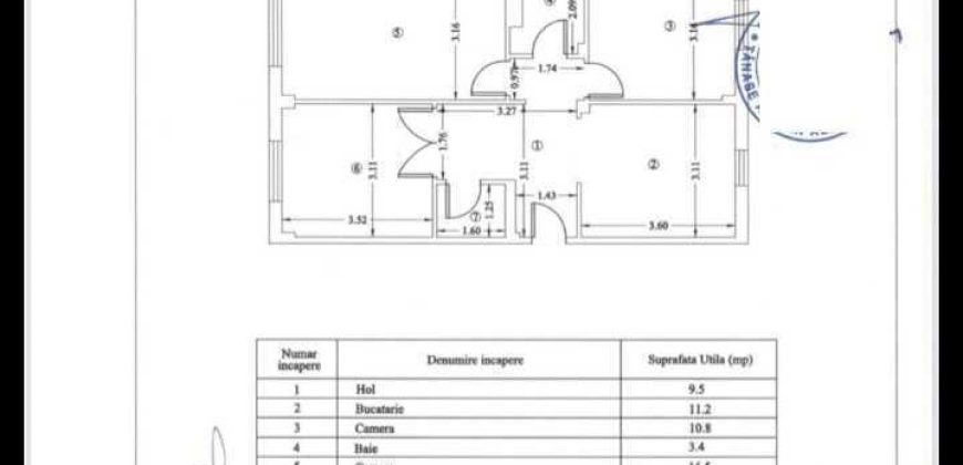 Apartament cu 3 camere, decomandat